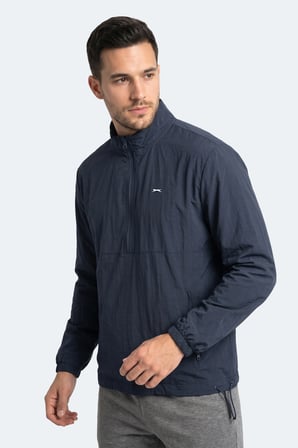 Slazenger RECKON Erkek Dik Yaka Fermuarlı Lacivert Sweatshırt