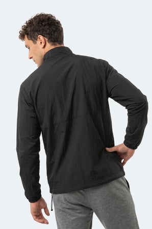 Slazenger RECKON Erkek Dik Yaka Fermuarlı Siyah Sweatshırt