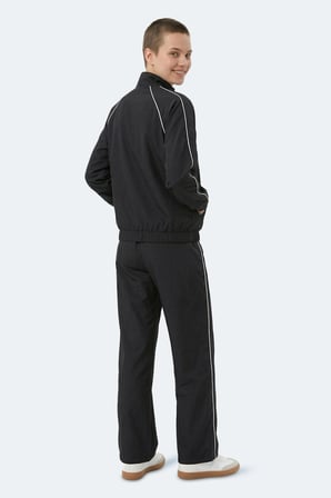 Slazenger REVEL Kadın Dik Yaka Fermuarlı Siyah Eşofman Takımı