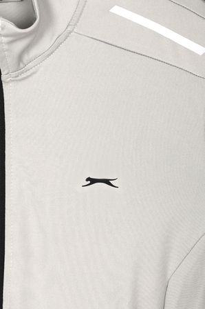 Slazenger REVOLVER Erkek Fermuarlı Dik Yaka Cepli Gri Sweatshırt