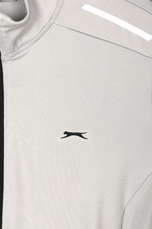 Slazenger REVOLVER Erkek Fermuarlı Dik Yaka Cepli Gri Sweatshırt
