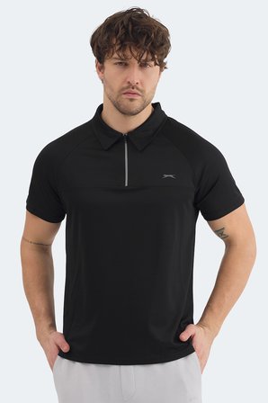 Slazenger REYANA Erkek Polo Yaka Siyah Tişört