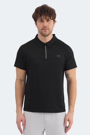 Slazenger REYANA Erkek Polo Yaka Siyah Tişört