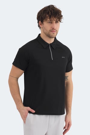 Slazenger REYANA Erkek Polo Yaka Siyah Tişört