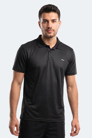 Slazenger ROBLES Erkek Polo Yaka Siyah Tişört