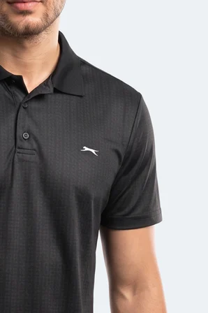 Slazenger ROBLES Erkek Polo Yaka Siyah Tişört
