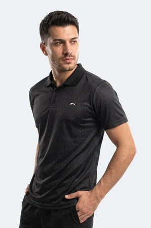 Slazenger ROBLES Erkek Polo Yaka Siyah Tişört
