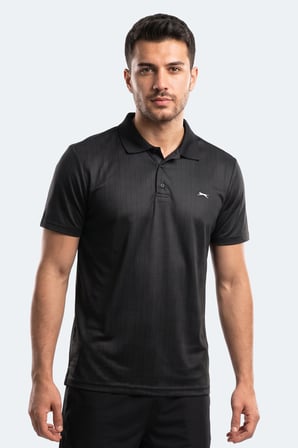 Slazenger ROBLES Erkek Polo Yaka Siyah Tişört