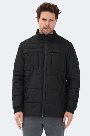 Slazenger BALDWING Erkek Dik Yaka Fermuarlı Siyah Mont & Kaban
