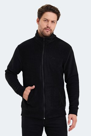 Slazenger SANSA 2 Lİ SET Erkek Fermuarlı Dik Yaka Cepli Siyah - Haki Polar