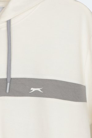 Slazenger KNOTTY I Kadın Kapüşonlu Cepli Ekru Sweatshırt