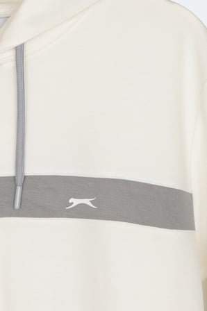Slazenger KNOTTY I Kadın Kapüşonlu Cepli Ekru Sweatshırt