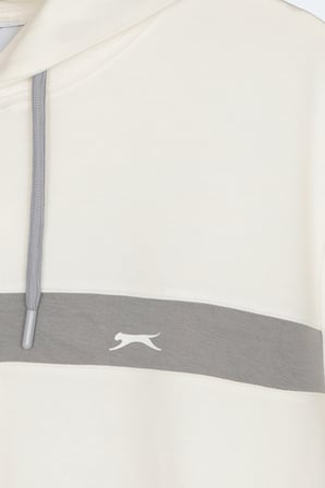 Slazenger KRALON I Erkek Kapüşonlu Cepli Ekru Sweatshırt