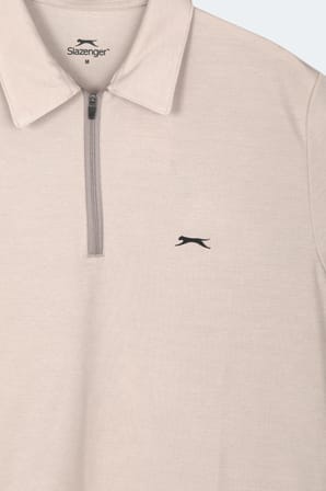 Slazenger KHAN Erkek Polo Yaka Bej Tişört