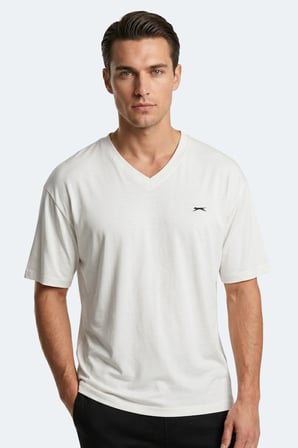 Slazenger KATRE Erkek V Yaka Beyaz Tişört