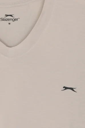 Slazenger KATRE Erkek V Yaka Bej Tişört