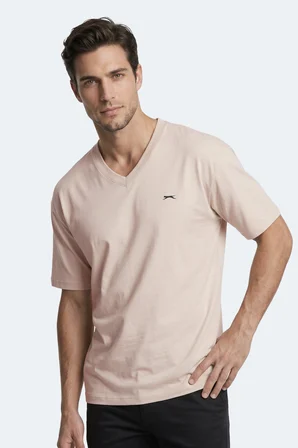 Slazenger KATRE Erkek V Yaka Bej Tişört