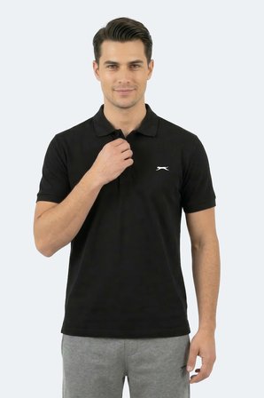 Slazenger KATINA Erkek Polo Yaka Siyah Tişört