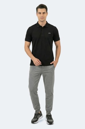 Slazenger KATINA Erkek Polo Yaka Siyah Tişört