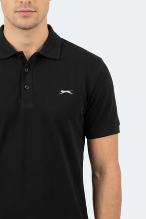 Slazenger KATINA Erkek Polo Yaka Siyah Tişört
