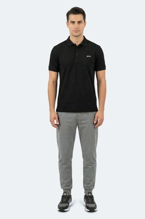 Slazenger KATINA Erkek Polo Yaka Siyah Tişört