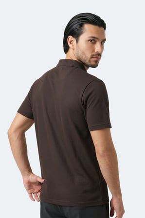 Slazenger KHAN Erkek Polo Yaka Kahve Tişört