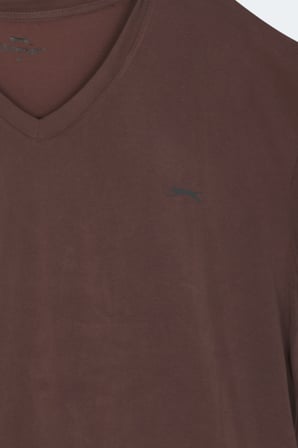 Slazenger KATRE Erkek V Yaka Kahve Tişört