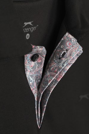 Slazenger ZODIACS Erkek Polo Yaka Siyah Tişört