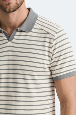 Slazenger ZOLL Erkek Polo Yaka Beyaz / Gri Tişört