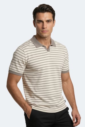 Slazenger ZOLL Erkek Polo Yaka Beyaz / Kahve Tişört