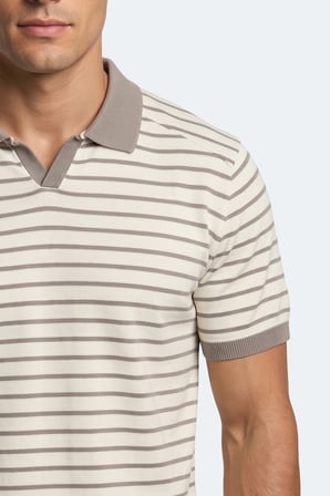 Slazenger ZOLL Erkek Polo Yaka Beyaz / Kahve Tişört