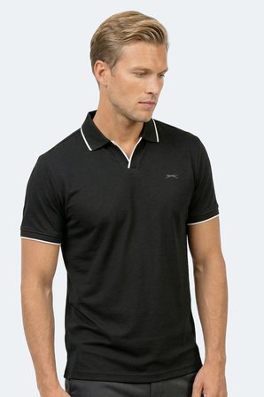 Slazenger ZITHER Erkek Polo Yaka Siyah Tişört