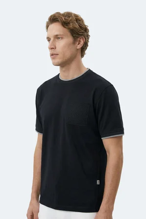 Slazenger ZAVIER Erkek Pamuklu Siyah Tişört