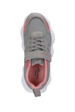 Slazenger FIZZY Kız Çocuk Cırt Cırtlı Gri / Pembe Günlük Spor Ayakkabısı