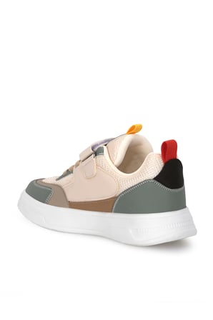Slazenger KOCH F Unisex Çocuk Cırt Cırtlı Bej / Yeşil Günlük Spor Ayakkabısı