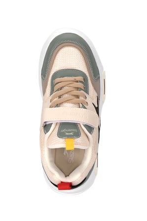 Slazenger KOCH P Unisex Çocuk Cırt Cırtlı Bej / Yeşil Günlük Spor Ayakkabısı