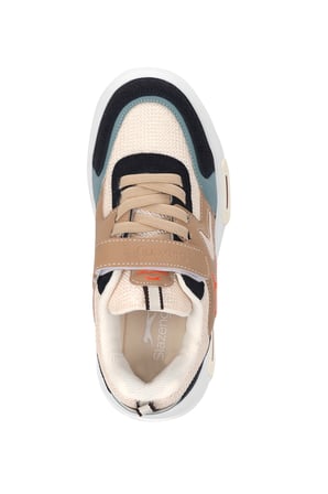 Slazenger KARETTA I Unisex Çocuk Cırt Cırtlı Bej Günlük Spor Ayakkabısı