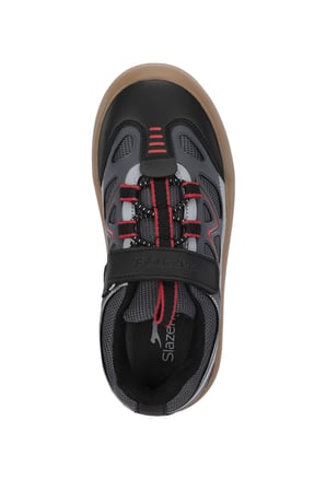 Slazenger KOBALT I Erkek Çocuk Cırt Cırtlı Koyu Gri / Siyah Günlük Spor Ayakkabısı