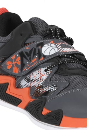 Slazenger KNIGHT I Unisex Çocuk Cırt Cırtlı Koyu Gri / Turuncu Günlük Spor Ayakkabısı
