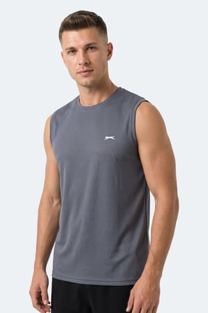 Slazenger HAZZAR I Erkek Kolsuz Koyu Gri Tişört