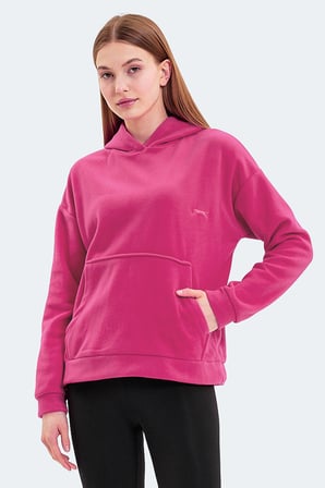 Slazenger SASSA 2  li set Kadın Kapüşonlu Cepli Sarı - Fuşya Sweatshırt