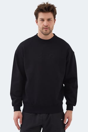 Slazenger VADIK 2li set Erkek Oversıze Siyah - Petrol Sweatshırt
