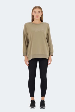 Slazenger VIKENTI SW 3 LÜ SET Kadın Cepli Oversıze Siyah - Kırmızı - Koyu Yeşil Sweatshırt