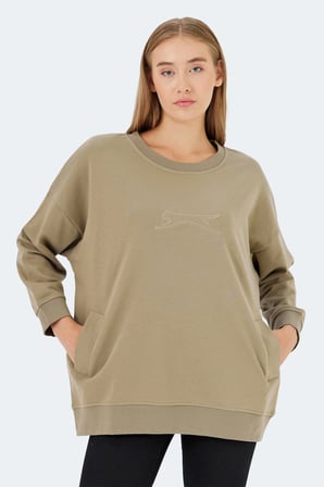 Slazenger VIKENTI SW 3 LÜ SET Kadın Cepli Oversıze Siyah - Kırmızı - Koyu Yeşil Sweatshırt
