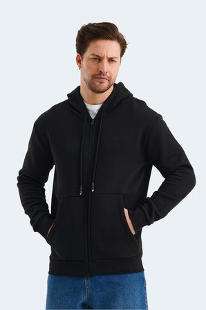 Slazenger VONDA 2 Lİ SET Erkek Fermuarlı Kapüşonlu Cepli Siyah - Petrol Sweatshırt