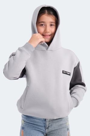 Slazenger LAYNE 2 Lİ SET Erkek Çocuk Kapüşonlu Cepli Siyah/Gri - Gri/Siyah Sweatshırt