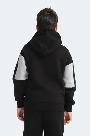 Slazenger LAYNE 2 Lİ SET Erkek Çocuk Kapüşonlu Cepli Siyah/Gri - Gri/Siyah Sweatshırt