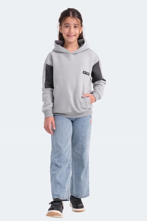 Slazenger LAYNE 2 Lİ SET Erkek Çocuk Kapüşonlu Cepli Siyah/Gri - Gri/Siyah Sweatshırt