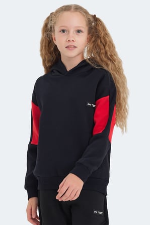 Slazenger LAYNE 2 Lİ SET Erkek Çocuk Kapüşonlu Cepli Lcivert/Kırmızı - Mavi/Lacivert Sweatshırt