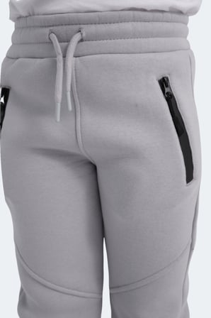 Slazenger LAMYA 2 li Set Erkek Çocuk Fermuar Cepli Taş Gri - Mavi Eşofman Altı